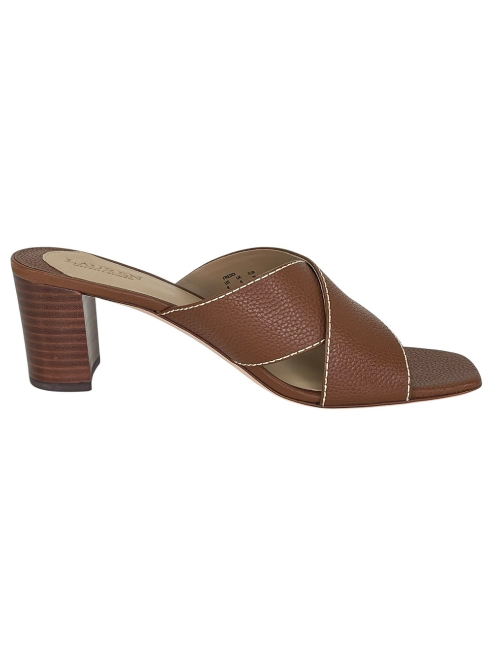 Lauren Ralph Lauren Freddi Brown Leather Heeled Womens Sandals Size 8M - Picture 5 of 13